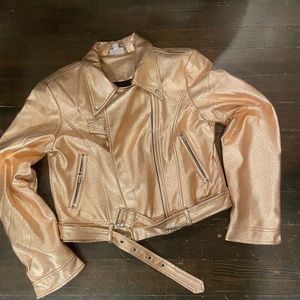 bomber lularoe rose gold jacket
 L
